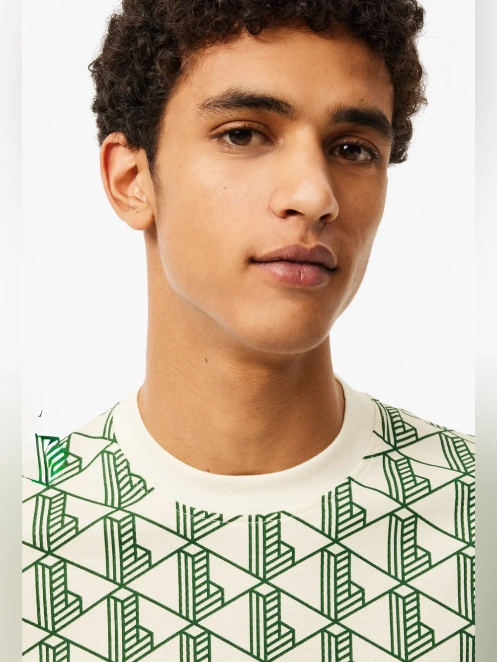 Lacoste Live Monogram T-shirt Relaxed Fit Unisex AllOver Print Geometric